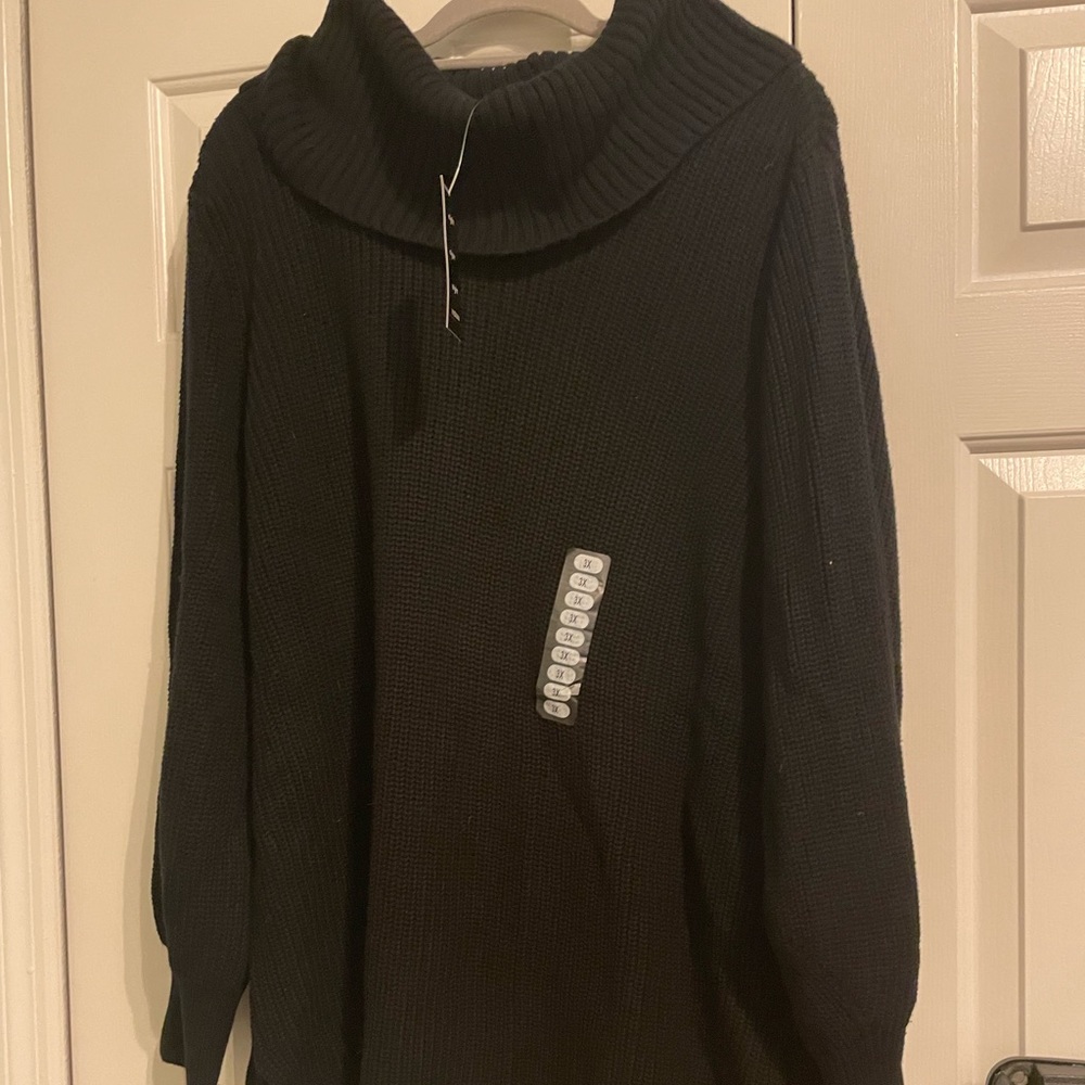 Black long sleeve turtle neck sweater